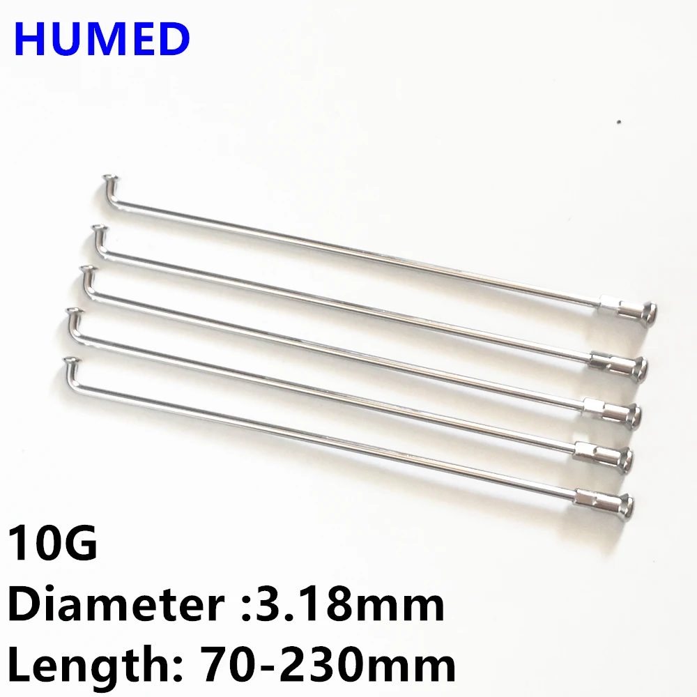 40pcs/lot 304 Stainless Steel Sliver Color Motorcycle Spokes Diameter 3.18mm Length 70-305mm Electric Bike Spokes With Caps