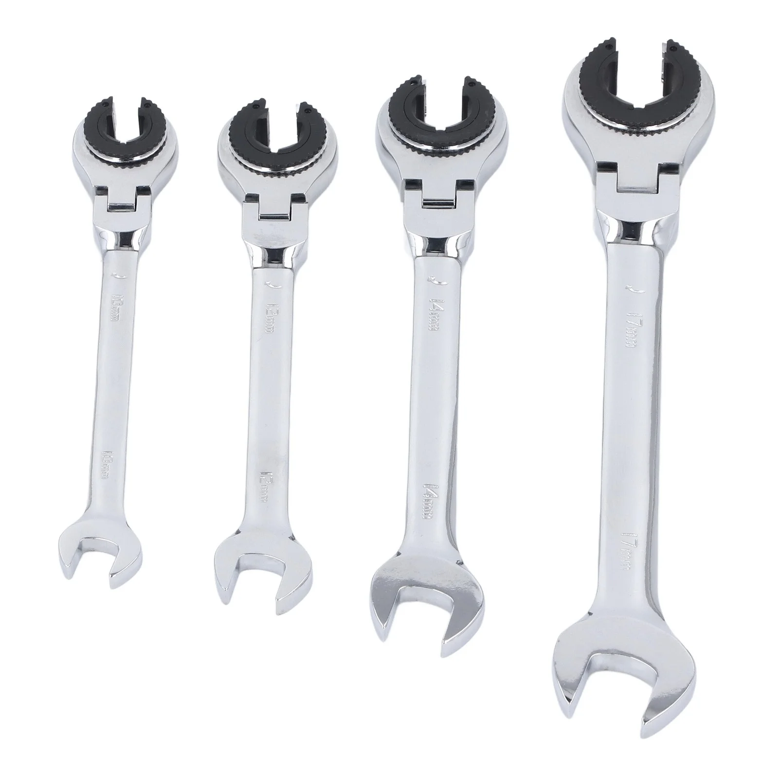 

Brake Line Wrench Set 72 Teeth Adjustable Angle 10mm 12mm 14mm 17mm Ratcheting Tubing Wrenches