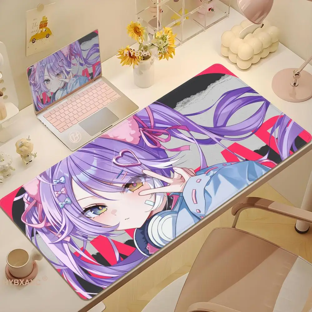 Cute Anime Girl Large Mouse Pad Kawaii Computer Mousepad  Rubber Mouse Mat  Locking Edge Keyboard Pad Desk Mat