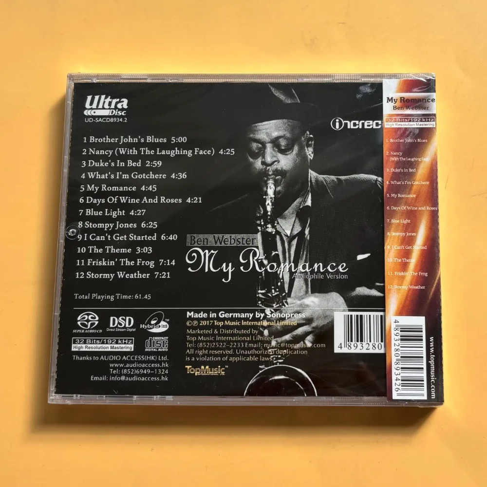 Ben Webster My Romance Jazz CD Audiophile Saxophone Test Disc Warm Vocal Jazz Em Estoque