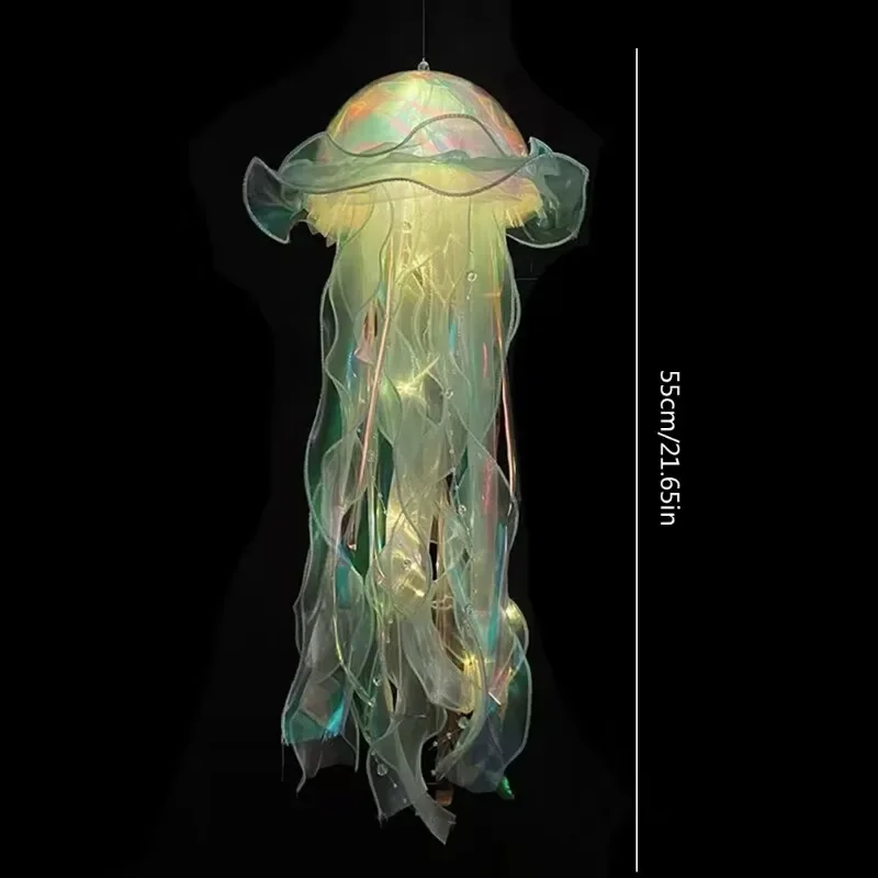 Jellyfish Wind Chimes Lâmpada de flor portátil, Bedroom Night Light, lanterna suspensa, decoração para casa, presente de aniversário para menina