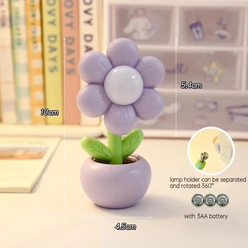 Mini Floral Night Light Cute Bedroom Night Light Children's Room Gift Creative Room Bedroom Decoration Used for Night Lighting image 4