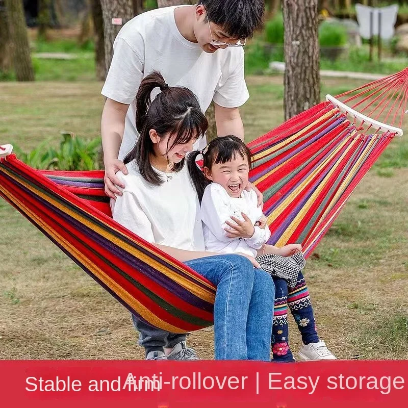 

Canvas Hammock Outdoor Swing Thickening Camping Leisure Single Double Couple Adult Bedroom Dormitory Indoor Hanging Chair