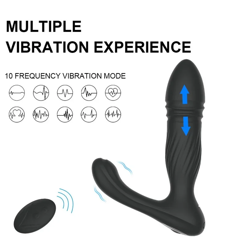 Vibrador de Controle Remoto Wearable para Adultos, Brinquedo Sexual Unisex, Penetração, Anal, Vagina, Dildo Retrátil, Masturbador, Jinjtoy