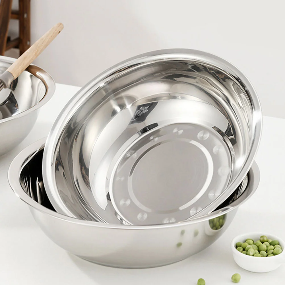 High Class Stainless Steel Basin Kitchen Wash Washing Bowl Face Bulk Sterl Bowls Large Mixing Plate Fruit Tray