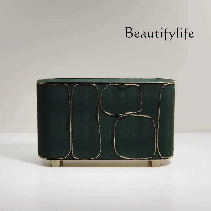 جلد سمكة لؤلؤي راقي، خزانة جانبية، خزانة، فيلا منزلية، إحساس راقي للإبداع، فن حديث، خزانة مدخل #4