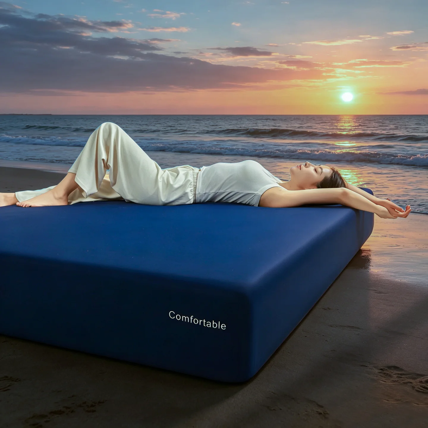 Nordica Cooling & Breathable Nylon Navy Blue Nihon Single Semi-double Double Queen King Fitted Sheet