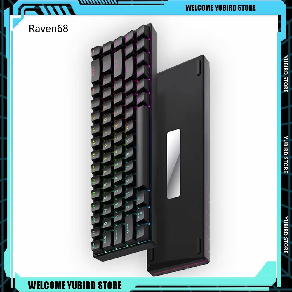 Teamwolf Raven68 Magnetic Switch Gamer Keyboard Wired 68keys Rgb Fps Gaming Mechanical Keyboard Quick Trigger Hot Swap Keyboards