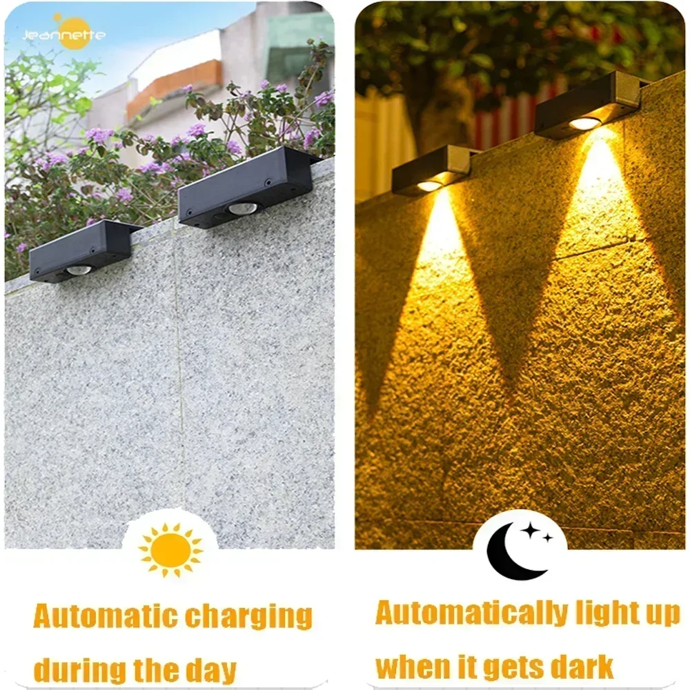 Luzes solares led para jardim, super brilhantes, à prova d'água, movidas a energia solar, varanda, escadas, iluminação de rua, luz solar externa, luzes led