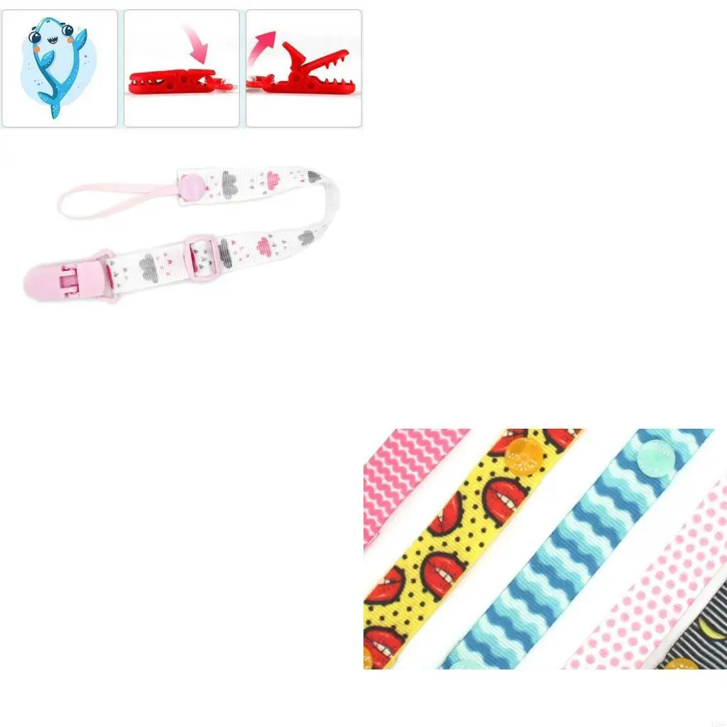 

Cartoon Print Baby Teether Pacifier Chain Strap Pacifier Clip Chain Holder Clip 425F