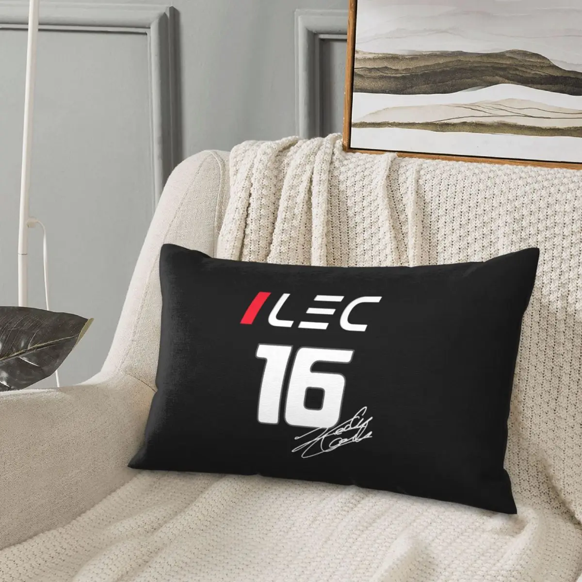 Charles Leclerc 16 - F1 2024 Rectangle Pillowcase Cushion Cover Decor Bedroom Bed Home Comfort Throw Pillow