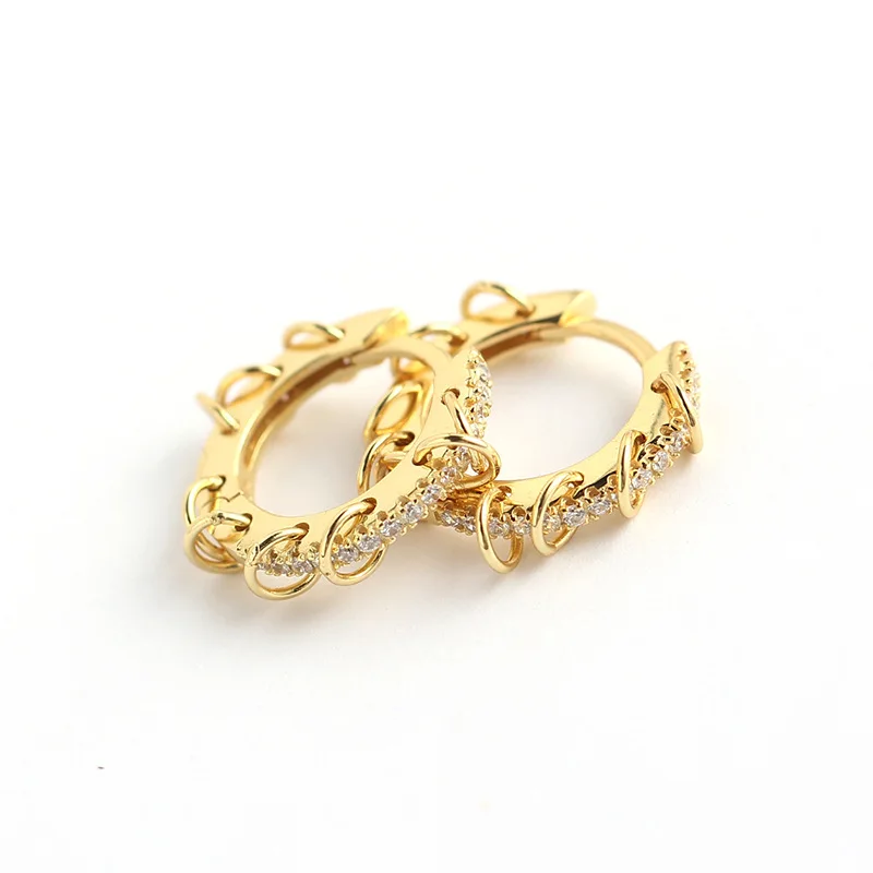 ANENJERY CZ Zirkon Kreis Creolen für Frauen Männer Punk Trendy Party Zubehör Mode Schmuck Geschenk – Detail 8