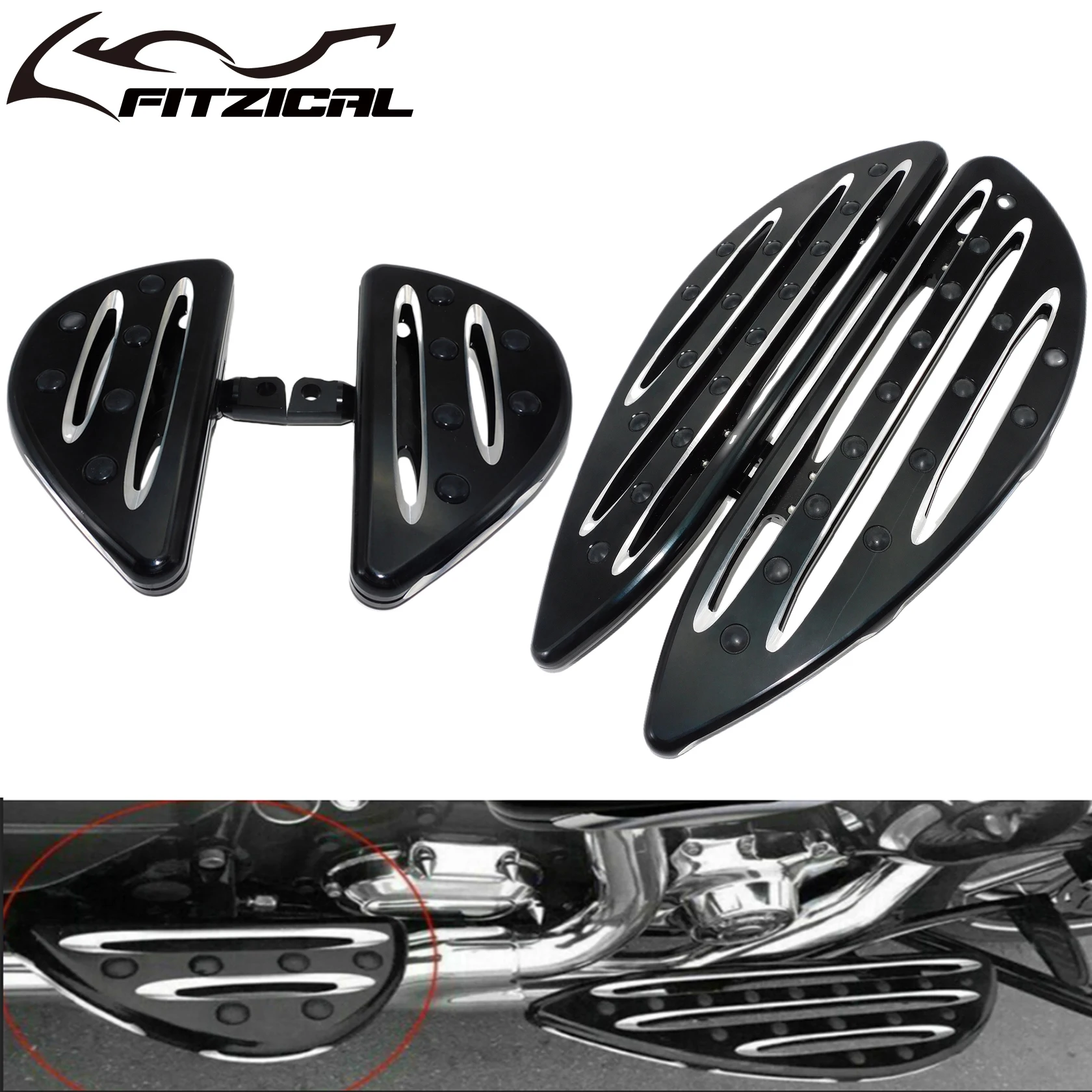 Motorcycle Driver Front Floorboard Passenger Rear Footpeg Footrest Pedal For Harley Touring Glide Softail FL Dyna Sportster XL