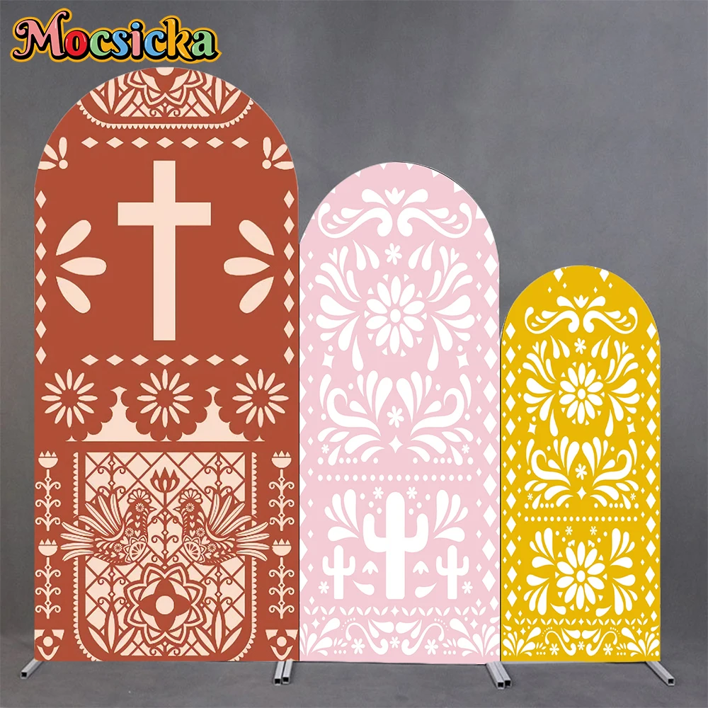 Mocsicka Arch Backdrops Covers Double-Faced Girl Boy Communion Christening Favors Arched Backgrounds Photography Decor Photocall