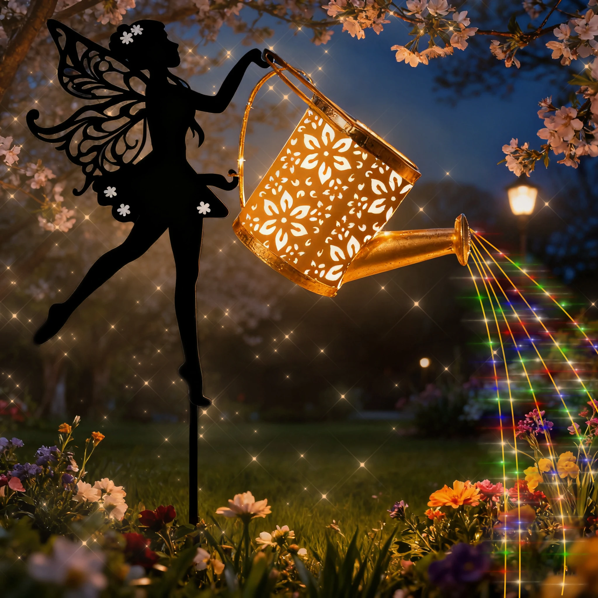 1 قطعة أضواء الجنية الشمسية في الهواء الطلق الزخرفية حديقة فناء الديكور كفاءة في استخدام الطاقة أضواء الجنية تعمل بالطاقة الشمسية