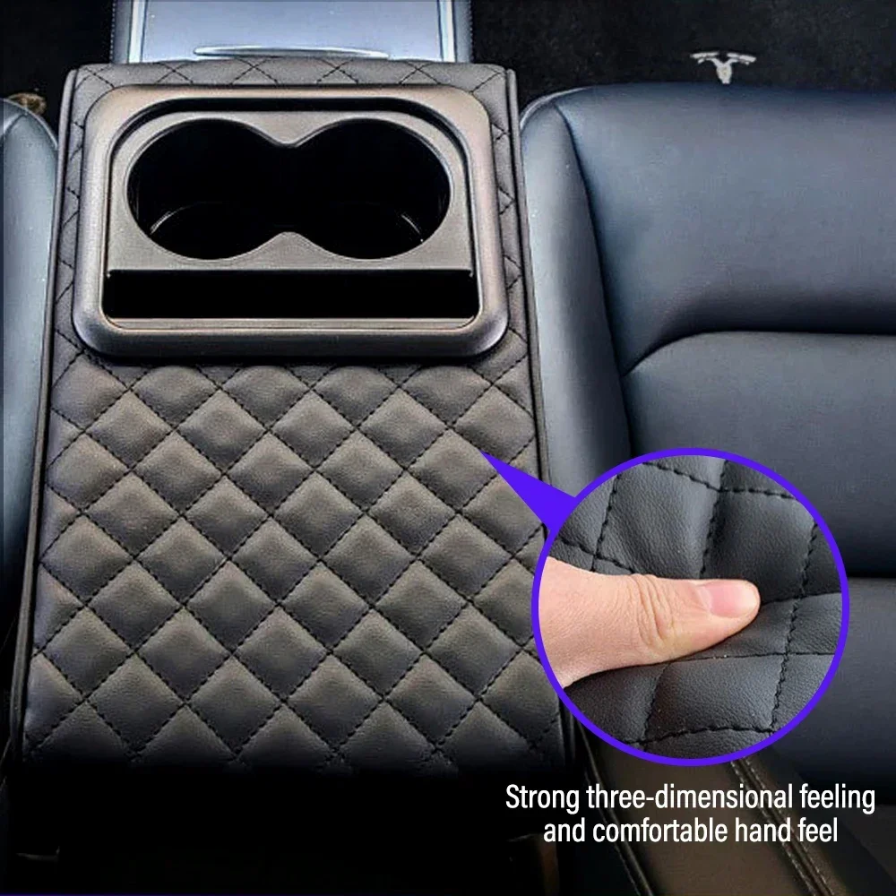 Auto Center Console Armrest Pillow with Cup Holder Memory Foam Car Armrest Cushion Phone Holder Storage Bag for Most Car