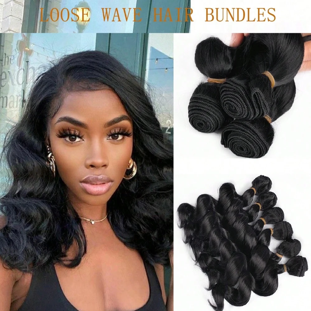 Loose Deep Wave Bundles Synthetic Hair Body Wave Bundles 10inch 6pcs/Pack High QualityBundles Hair Extensions For Women