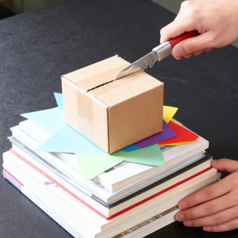 Mini Folding EDC Knife  Portable Pocket Utility Tool with Chain Compact Foldable Cutter for Outdoor Camping Daily Use Essential