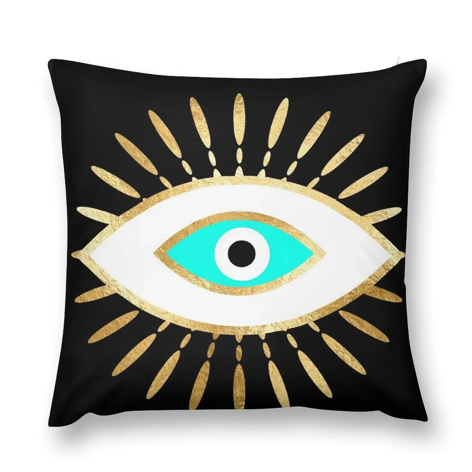 

hamsa evil eye gold foil print Throw Pillow Sofa Cushions Plaid Sofa pillow