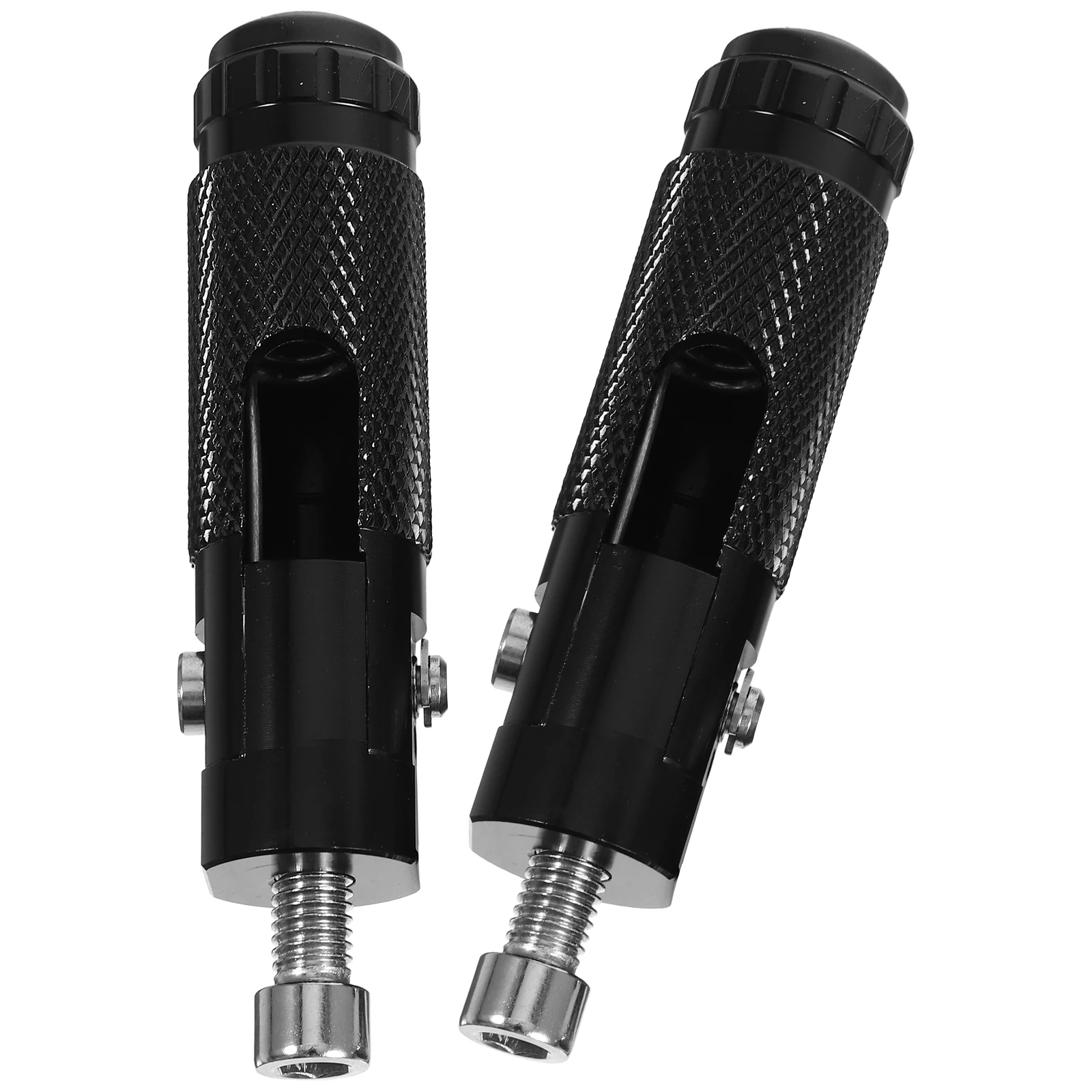 

2Pcs Silver CNC Aluminum Foldable Round Foot Pegs Motorcycle Accessories Compatible Various Models Practical Sturdy