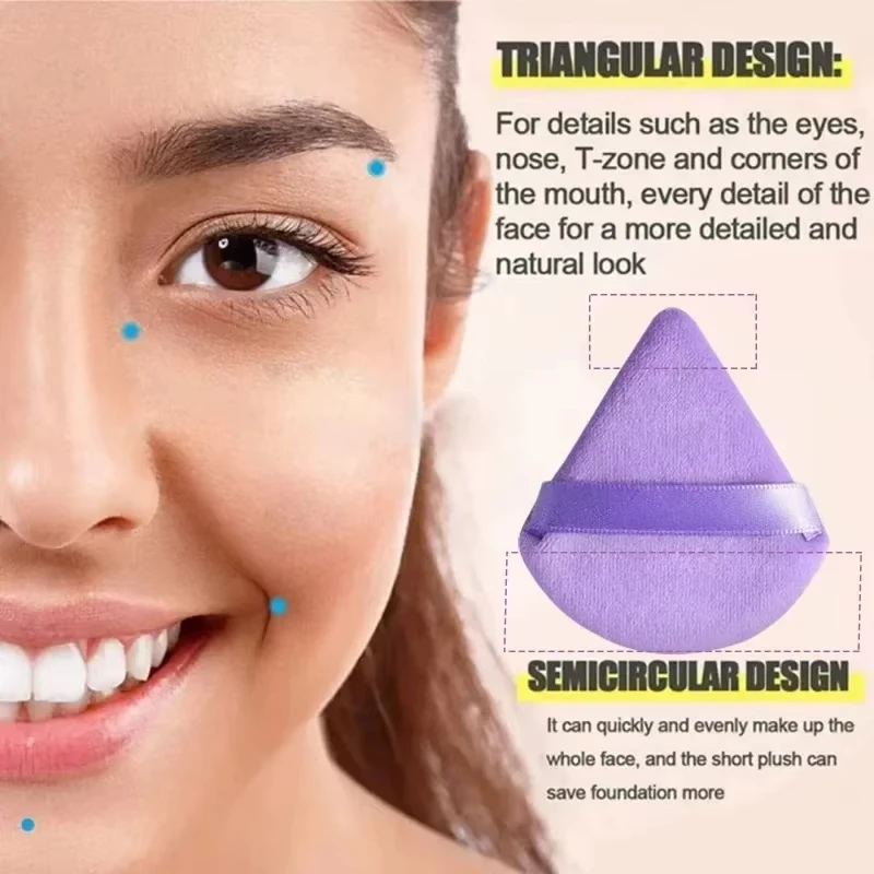 12 pçs esponja de maquiagem veludo triângulo pó puff rosto dedo puffs mini beleza ovo líquido fundação ferramentas compõem acessórios