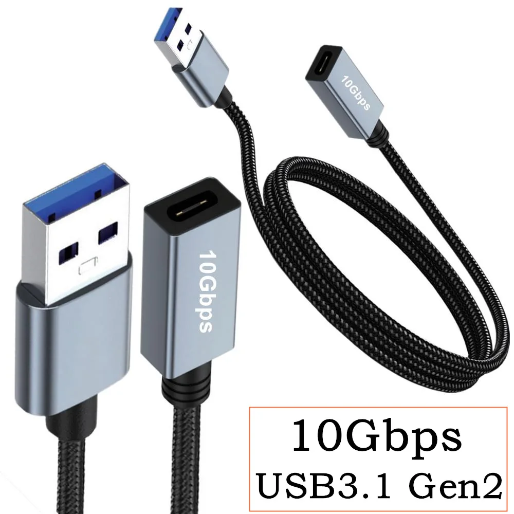 Double sided 10Gbps data strip chip USB 3.2 connection cable, USB revolving Type-C female adapter cable Gen2