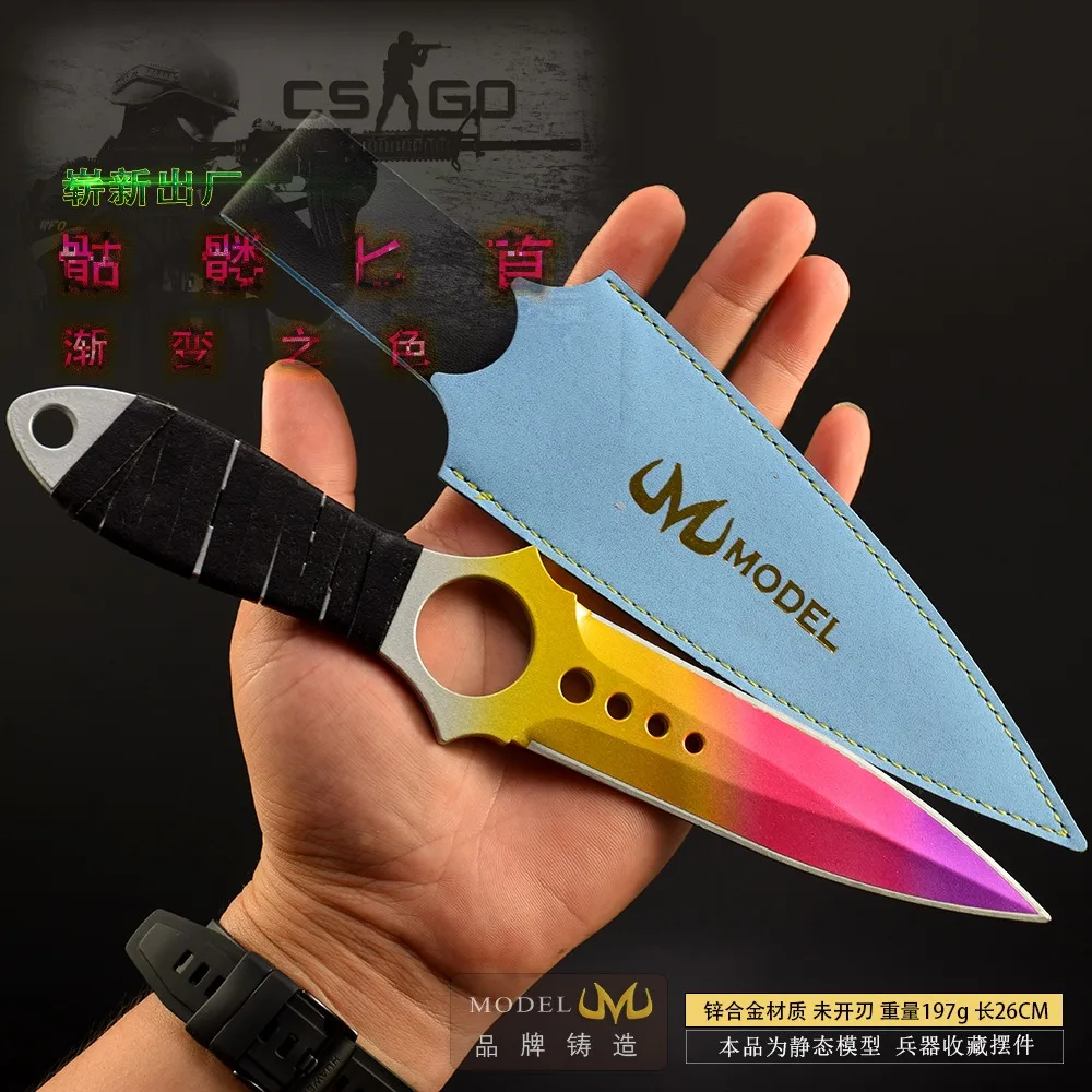 26 cm Schädel Messer Verblassen Ghostdagger CSGO Spiel Peripherie Metall Waffe Spielzeug Schwert Samurai Handwerk Zubehör Ornament Sammlung geschenk