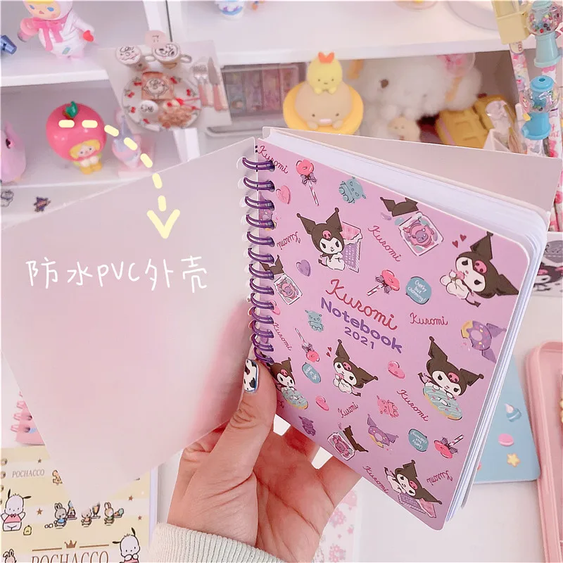 Sanrio Melody Kitty Cinnamoroll Kuromi Cartoon Kawaii Girl Portable Notebook A6 Diary Bobine De Couleur Holiday Gifts