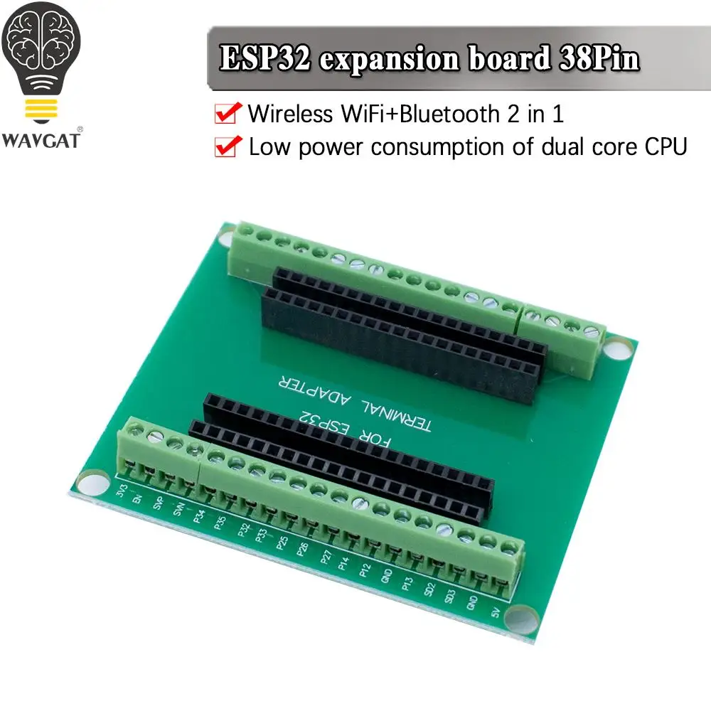 ESP-WROOM-32 Płytka rozwojowa mikrokontrolera ESP32 Płytka rozszerzeń GPIO 1 na 2 dla wąskiej wersji 38PIN