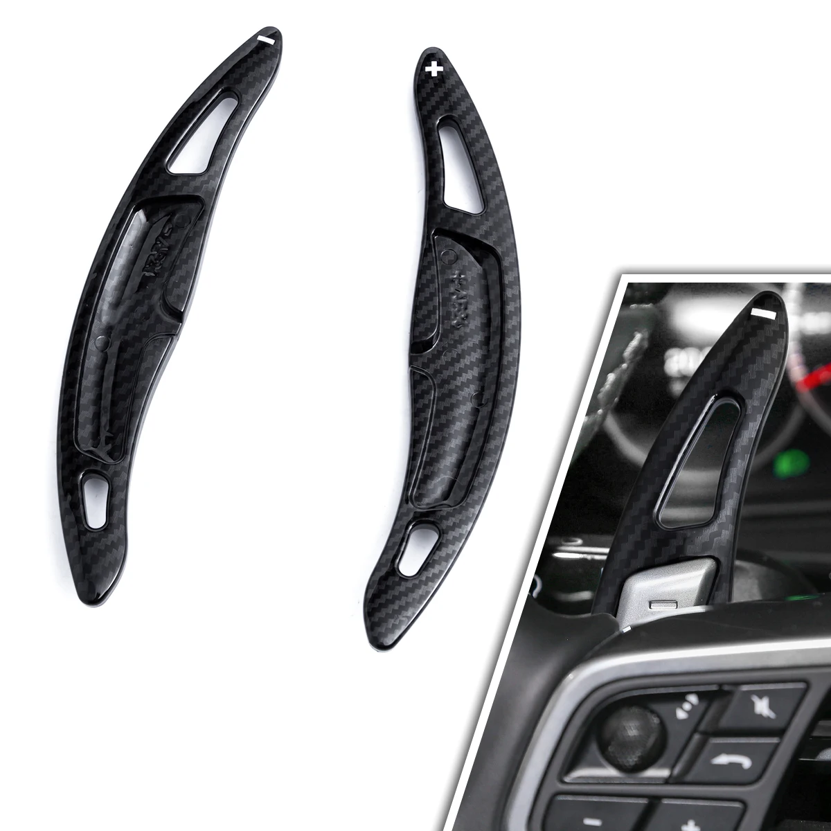 Accesorios de embellecedores de extensión de palanca de cambios de paleta de volante para Porsche Cayenne Macan Panamera 718 Boxster Cayman Spyder 911