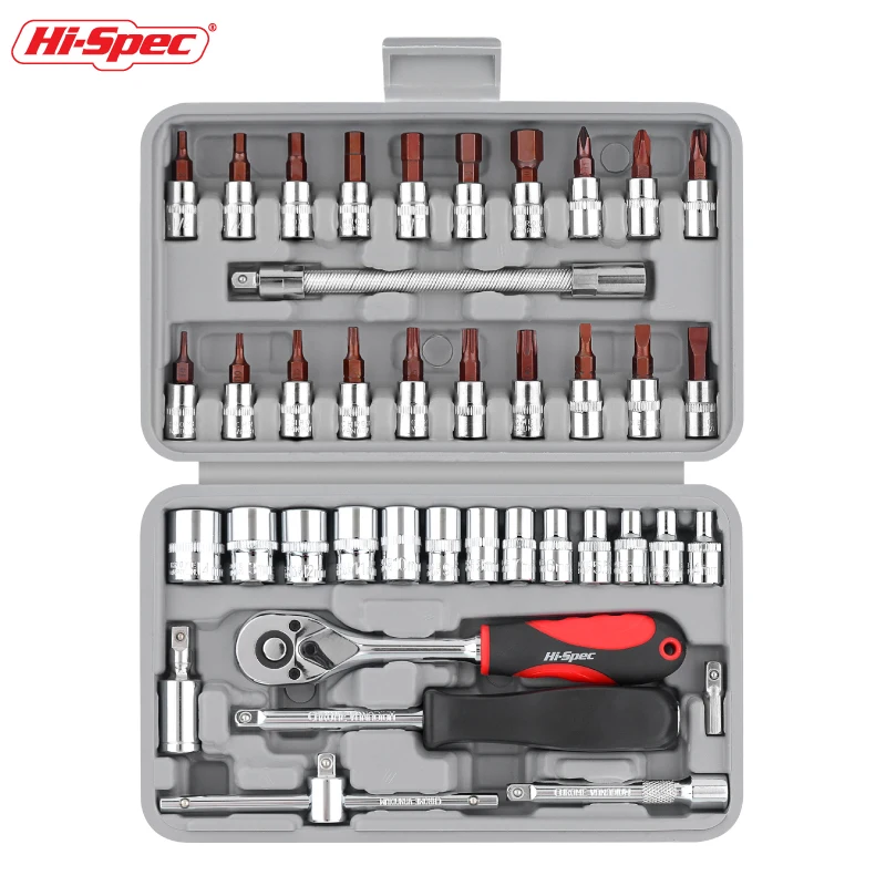 Hi-spec Car Repair Tools Set 40pcs 1/4-Inch Car Repair Kit Socket Wrench Ratchet Tool Combination Screwdriver Ratchet Wrench Set