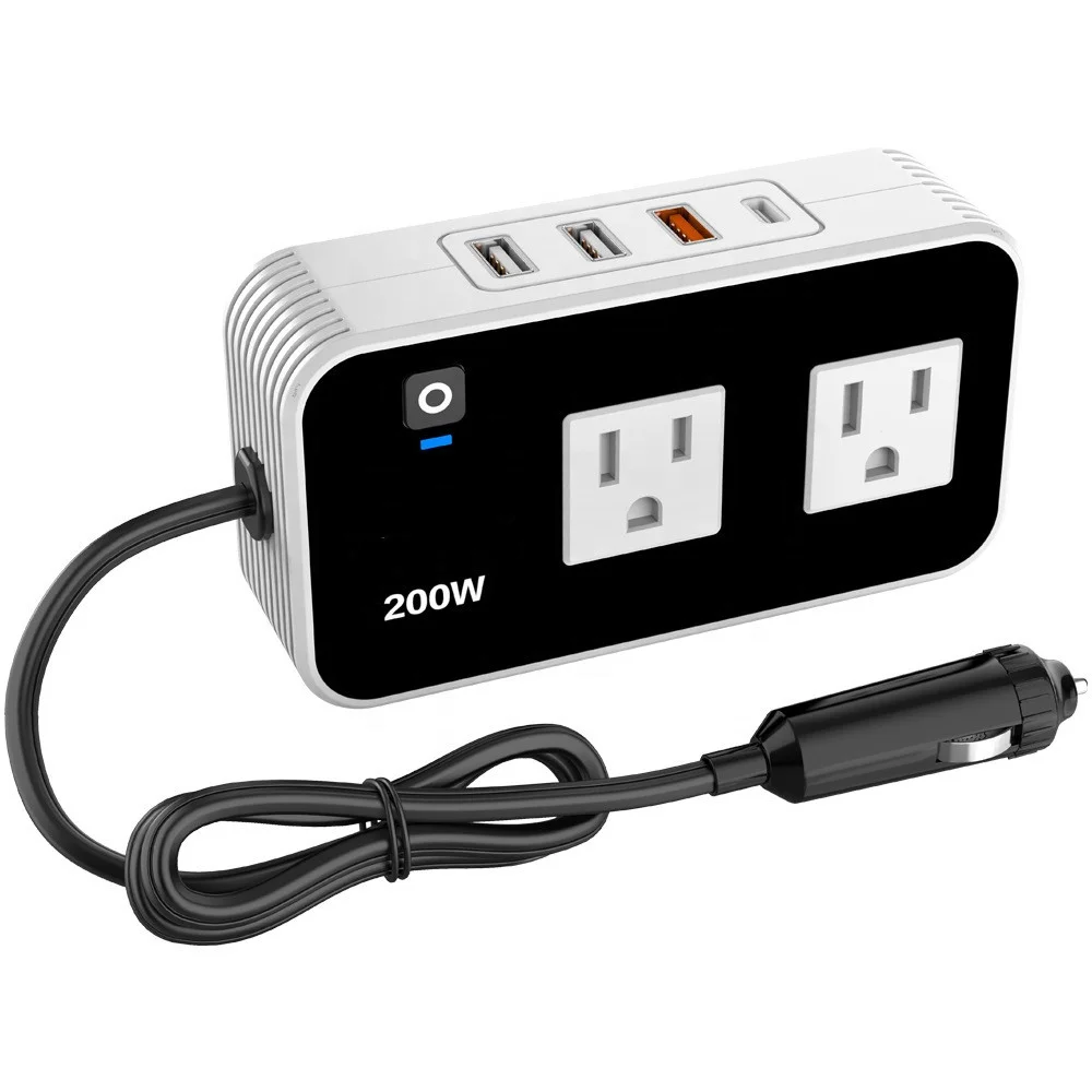 

200W Multifunctional 12V to 110V Car Power Inverter US Socket Electric USB Car Convertible