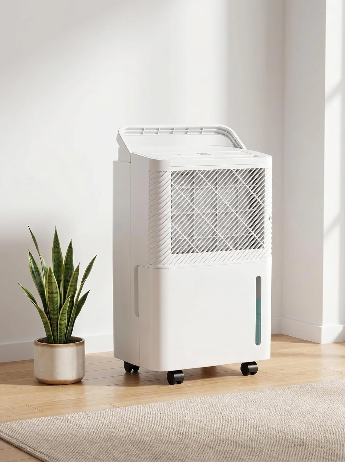 1500 Sq.Ft Dehumidifier, 71OZ Dehumidifier for Home, 22 Pints , Drain Hose 360° Rotatable Wheels, 24H Timer,  White