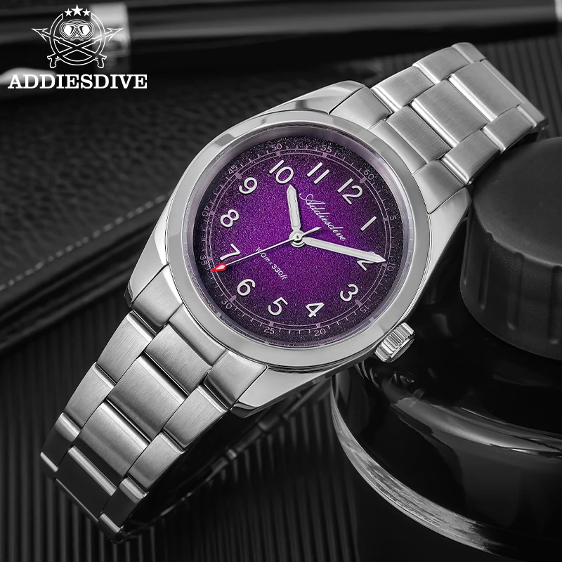ADDIESDIVE Luxury Female Watch 36mm Sapphire Crystal Stainless Steel Quartz Watches Luminous 100m Waterproof Ladies Watches New