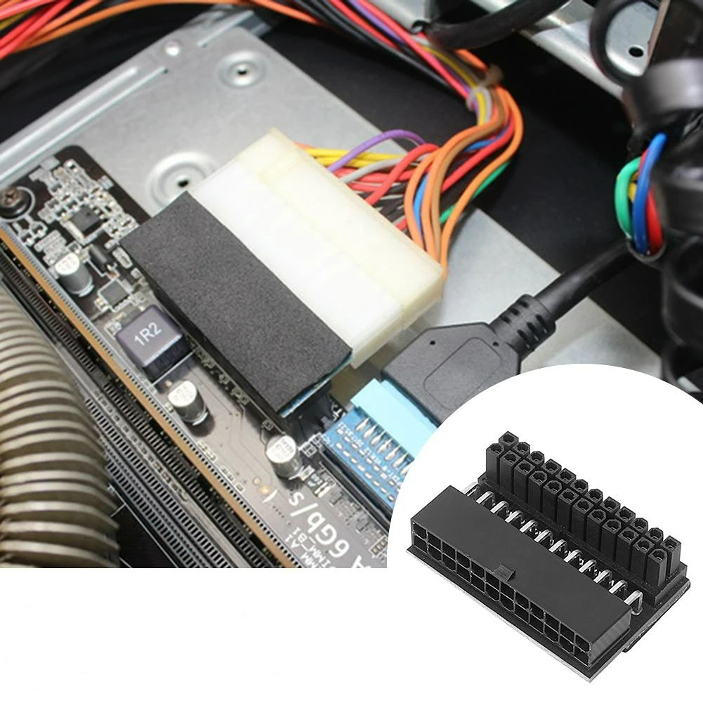 

Nku Computer Motherboard ATX 24Pin Female to Male 90 Degree Power Adapter Connector for Desktops PC Mainboard Power Supply