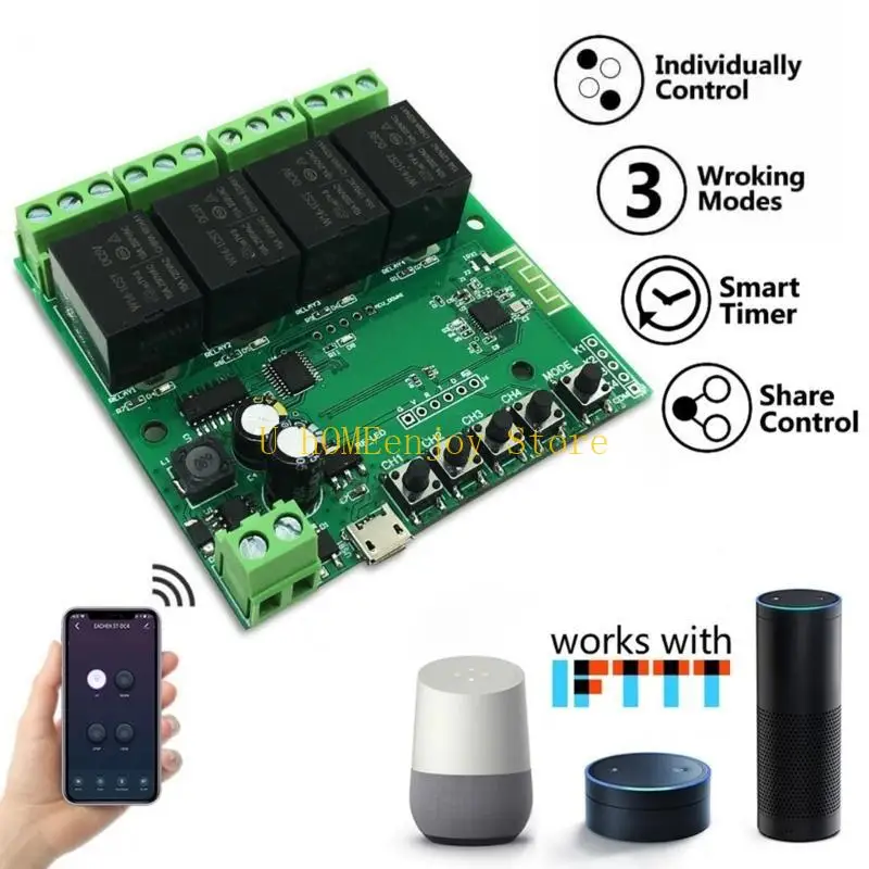 

B0KF Remote Control Light Switches Wireless Switches Modules 7-32V 4-channel