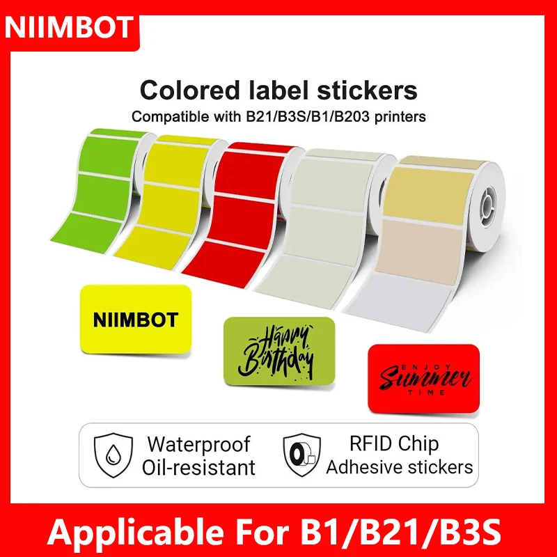 Niimbot Mini Smart Portable Printer Pure Colour Sticker Self Adhesive Waterproof Identification Fiber Tag For B1 B21 B203