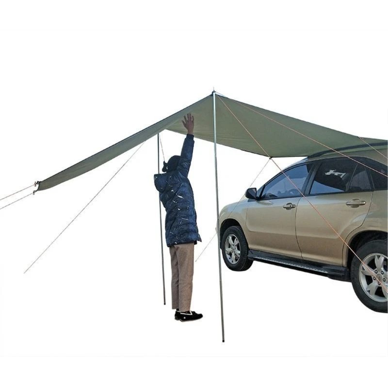 Small Foldable Car Sunshades Shelter with Aluminum Frame for Travel Defense
