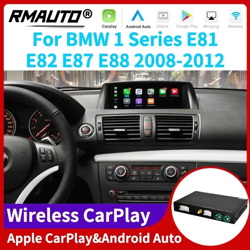 RMAUTO Wireless Apple CarPlay CIC System for BMW 1 Series E81 E82 E87 E88 2008-2012 Android Auto Mirror Link AirPlay Body Kit