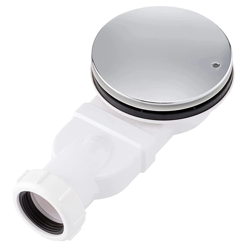 floor drain Low Profile Shower Drain Chrome Plated ABS Shower Tray Siphon Slim Drain 90mm 36 L/Min Water Flow, Trap Side Drain