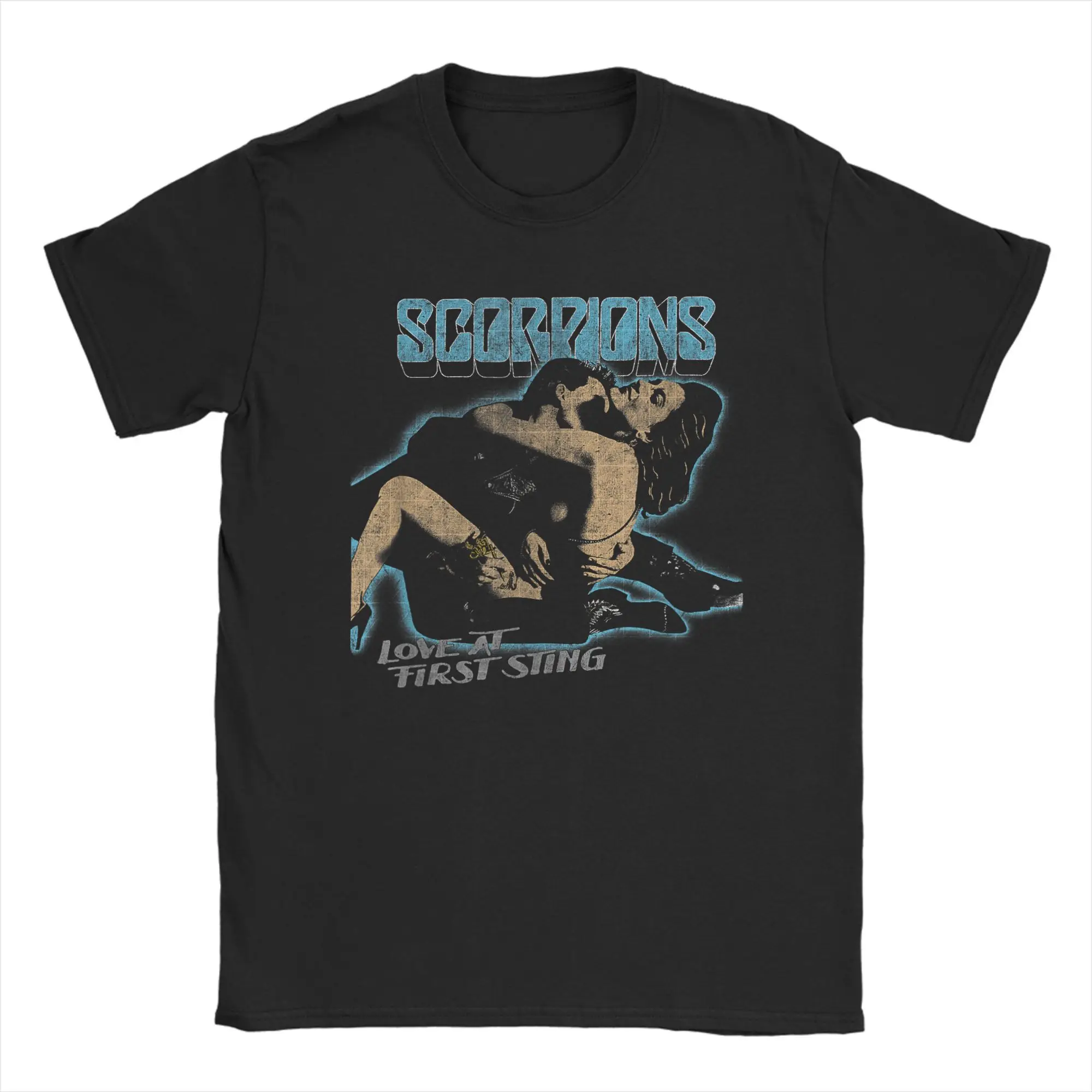 First Sting Scorpions Rock Band T Shirts Men's  Cotton Fun T-Shirt O Neck  Tees Short Sleeve Clothes Graphic Printed