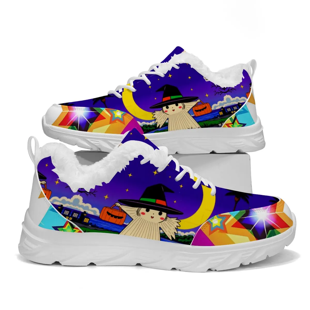 الوالدين والطفل تصميم تحت عنوان الهالوين لكل من الرجال النساء اليقطين الجمجمة الرعب القلعة نمط الدانتيل متابعة شقة منخفضة أعلى أحذية رياضية #5