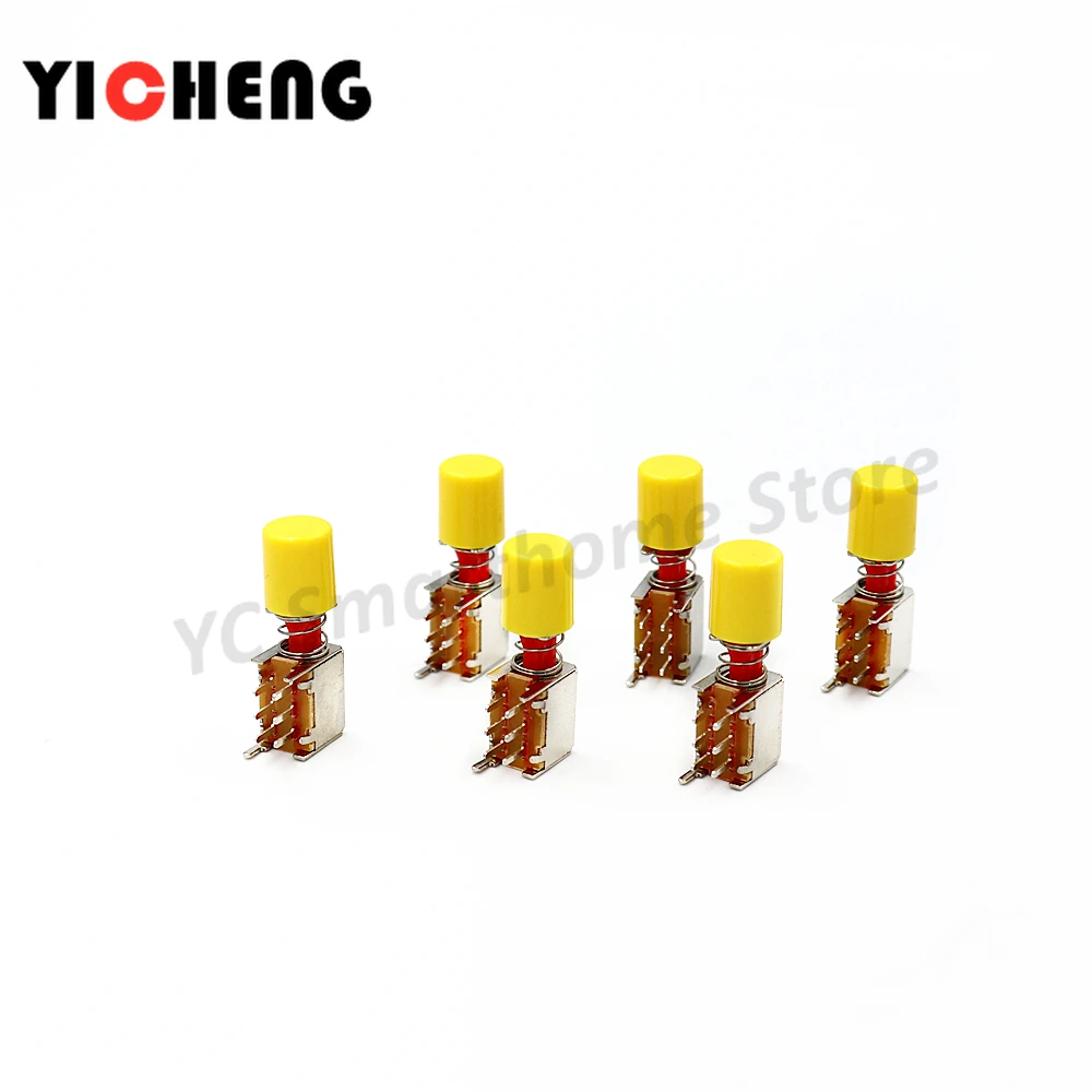 6Pcs Gerade schlüssel schalter PS-22F02 sechs-pin-lock self-locking/kein schloss schalter/taste Schlüssel schalter EIN set von taste schalter und hüte