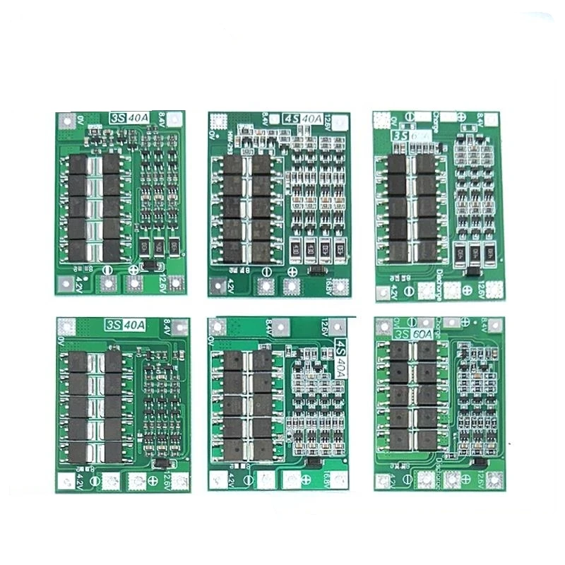 3S 4S 40A 60A Li-ion Lithium Battery Charger Protection Board 18650 BMS For Drill Motor 11.1V 12.6V/14.8V 16.8V Enhance Balance