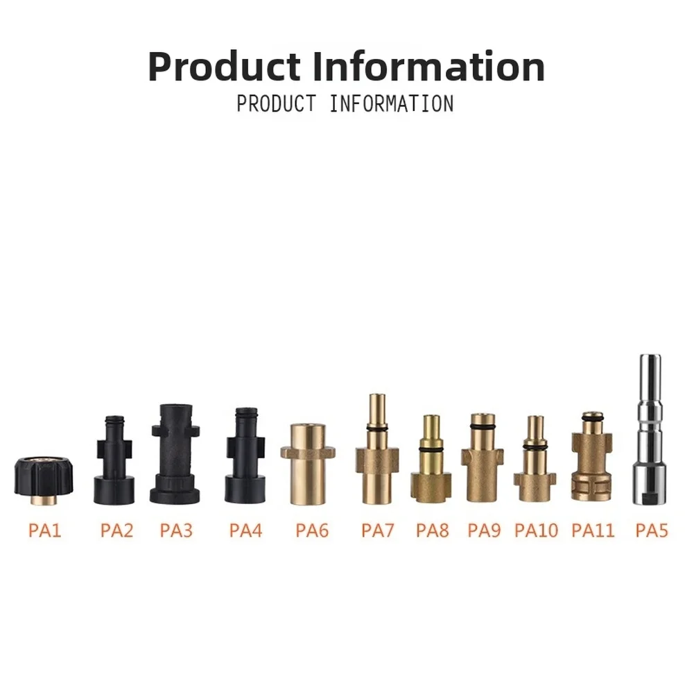 1/4 Inch Quick Connect Brass Foam Nozzle Adapter Compatible With High Pressure Washer For Car Wash And Pressure Cleaning Tools