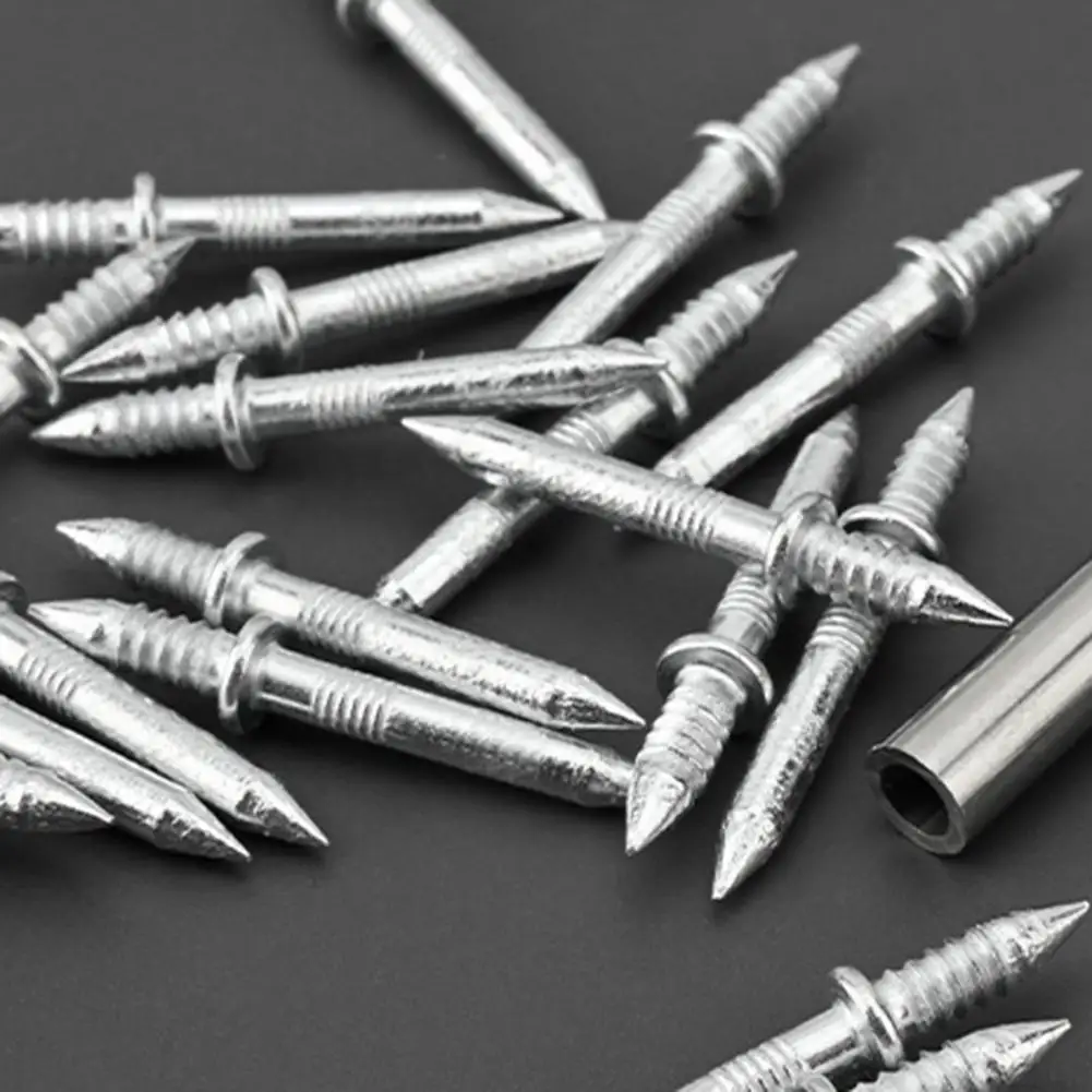 Nail Set Baseboard Securing Nails 50/100pcs Double-headed Nails with Sleeve Tool Non-marking Baseboards Skirting Fasteners