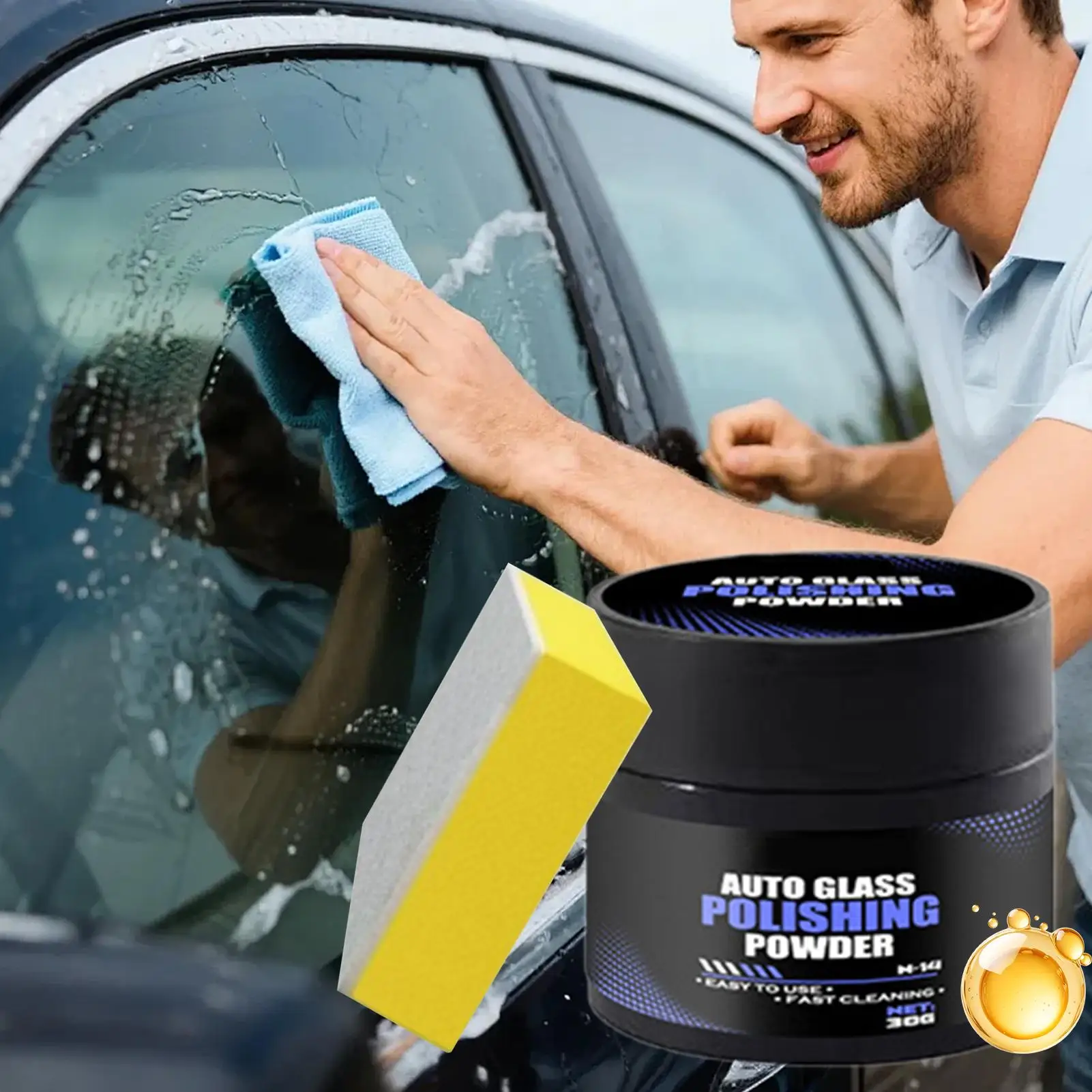 Glass Polishing Powder Car Windshield Oil Film Remover Scratch Repair Restorer Cleaner Auto Window Mirror Water Spot Rust Eraser