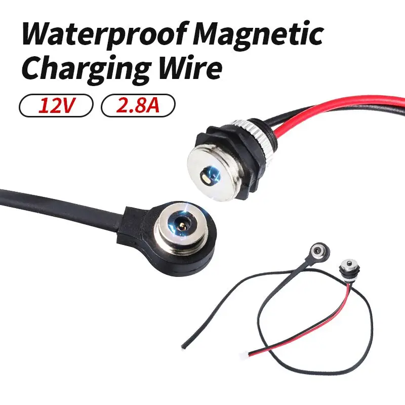 2.8A 12V Circuit Magnetic Charging Connector Cable Waterproof Male Female Anti Short Magnetic Head Date Wire for Wearable Deivce