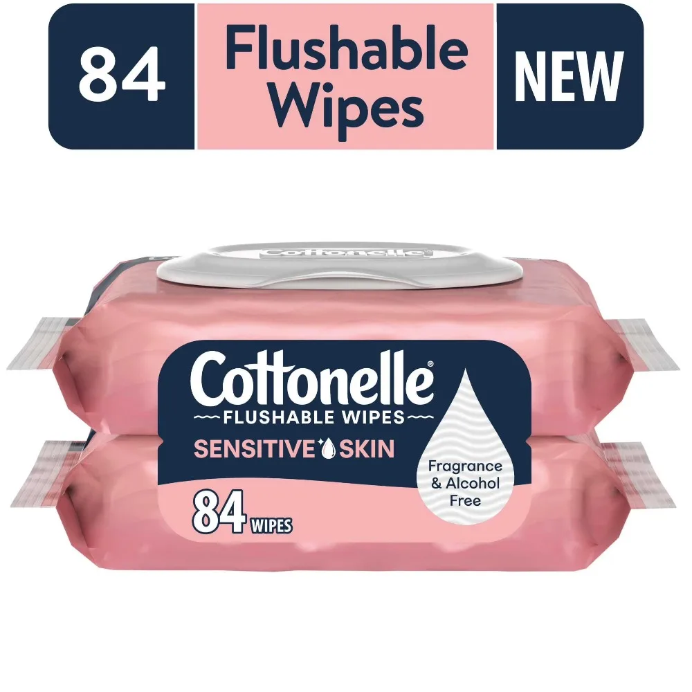 Fragrance Free Flushable Wet Wipes, 2 Packs, Big Discount, Hypoallergenic & Gentle, Bulk Value, Great Offer for Baby and Adult Care