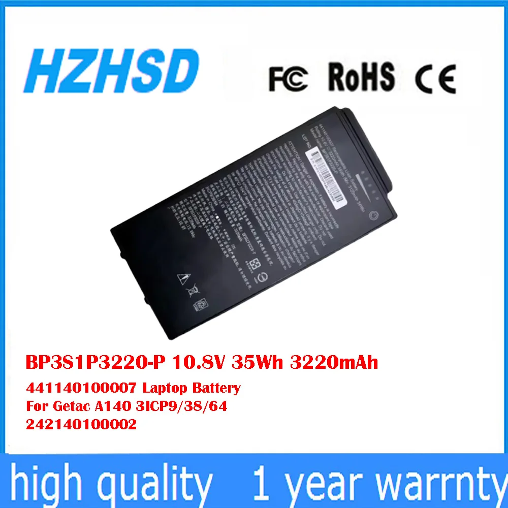 

BP3S1P3220-P 10.8V 35Wh 3220mAh 441140100007 Laptop Battery For Getac A140 3ICP9/38/64 242140100002
